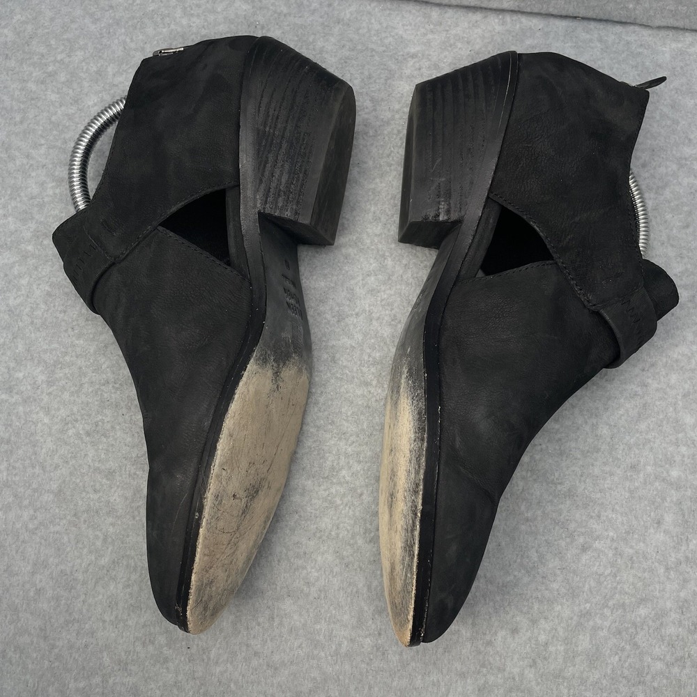 Eileen Fisher Ives Women's 10 Black Nubuck Leather Moto Wedge Heel Ankle Boots - Picture 3 of 10